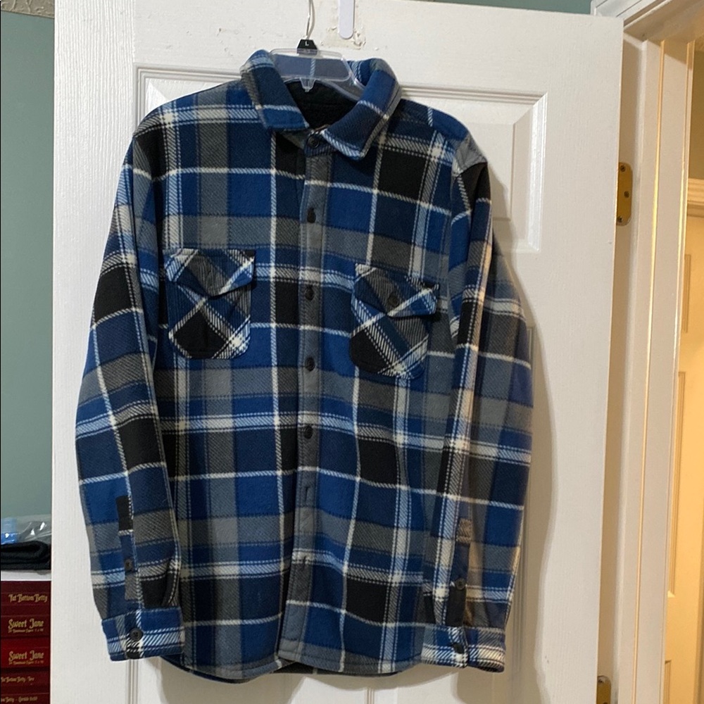 Blue Plaid Flannel Shirt